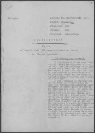 Stammheim (Calw): Pfarrbericht 1937