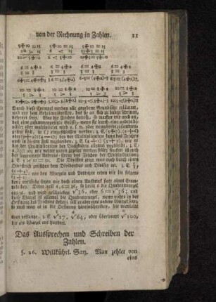 Das Aussprechen und Schreiben der Zahlen.