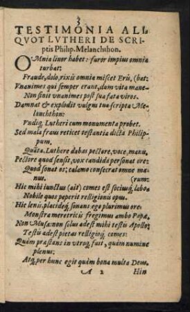 Testimonia Aliquot Lutheri De Scriptis Philip. Melanchthon.