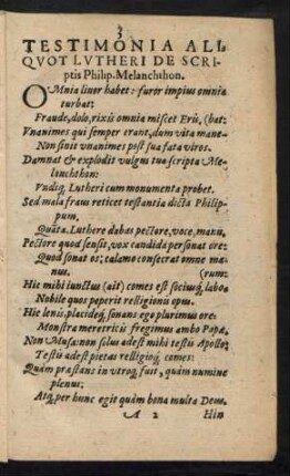 Testimonia Aliquot Lutheri De Scriptis Philip. Melanchthon.