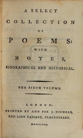 A Collection of Poems : With Notes, Biographical And Historical, 6