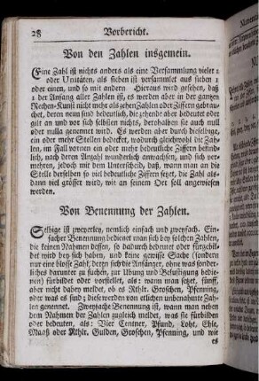 Von den Zahlen insgemein.