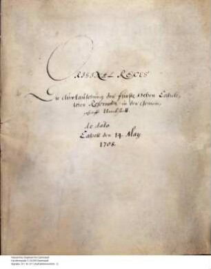 Vertrag zwischen den Landgrafen Karl von Hessen-Kassel und Ernst Ludwig von Hessen-Darmstadt über den Verzicht Hessen-Kassels auf seine Rechte in ...