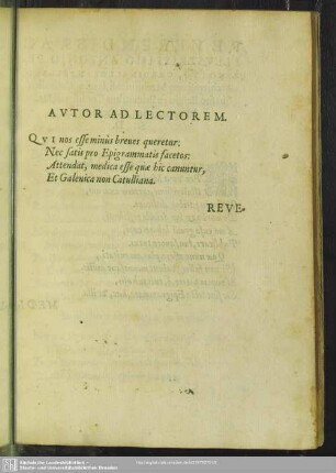 Autor Ad Lectorem
