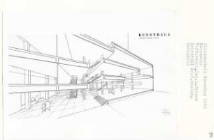 Kunsthaus, Bielefeld-Mitte (Diplomarbeit bei Peter Poelzig): Perspektivischer Schnitt