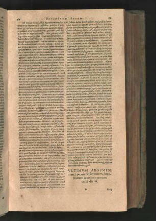 ULTIMUM ARGUMENTUM, à poenis persectorum hoereticorum & contemptorum verbi divini.