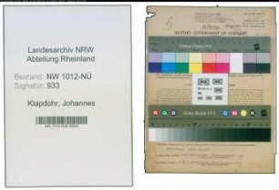 Entnazifizierung Johannes Klapdohr , geb. 26.03.1909 (Schreiner)