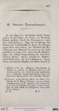 II. Dorische Einwanderungen
