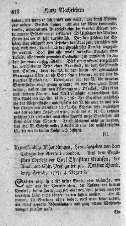Arzneykundige Abhandlungen. Bd.3.