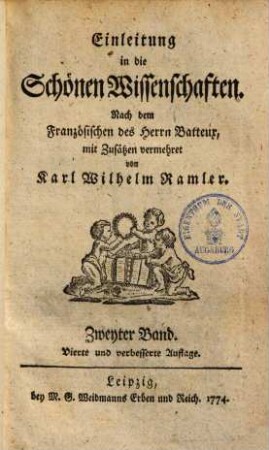 Einleitung in die Schönen Wissenschaften, 2