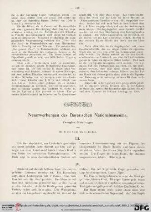 Neuerwerbungen des Bayerischen Nationalmuseums