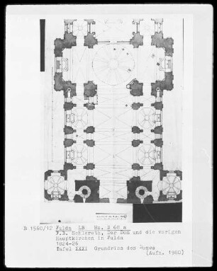 Der Dom und die vorigen Hauptkirchen in Fulda — Tafel 31: Grundriß des Doms zu Fulda