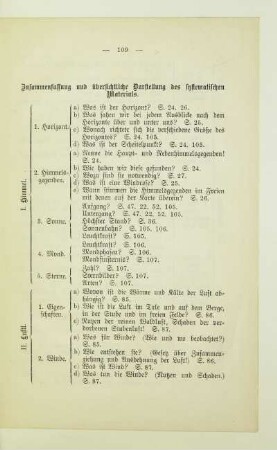 Zusammenfassung und übersichtliche Darstellung des systematischen Materials