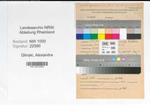 Entnazifizierung Alexandra Glinski, geb. 01.04.1911 (Studienraetin)