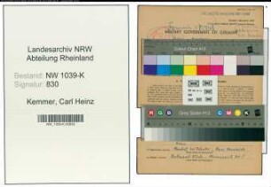 Entnazifizierung Carl Heinz Kemmer , geb. 18.03.1921 (Arzt)