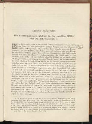 Dritter Abschnitt. Die niederländische Malerei in der zweiten Hälfte des 16. Jahrhunderts.
