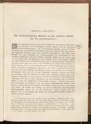 Dritter Abschnitt. Die niederländische Malerei in der zweiten Hälfte des 16. Jahrhunderts.