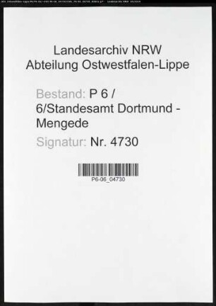 Sterberegister Standesamt Dortmund-Mengede (XIII)