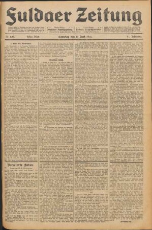 Ausgabe vom Samstag, den 06. Juni 1914.