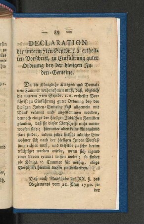 Declaration ...