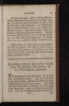 Gründlicher Beweis zur wahren Erklärung der Gesichter und Zahlen, in der Offenbahrung Johannis.