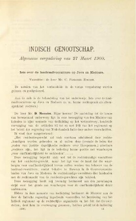 Algemeene vergadering van 27 Maart 1900