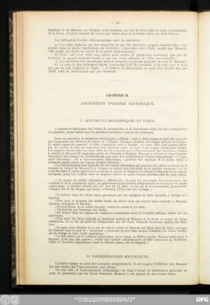 Chapitre II. Arguments D'Ordre Historique.