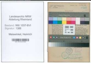 Entnazifizierung Heinrich Meiswinkel , geb. 08.01.1894 (Kohlenhaendler)