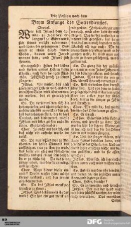 Die Paßion nach dem Evangelisten St. Matthäo.