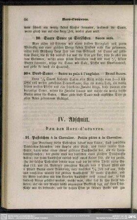 IV. Abschnitt. Von den Hors-d'oeuvres