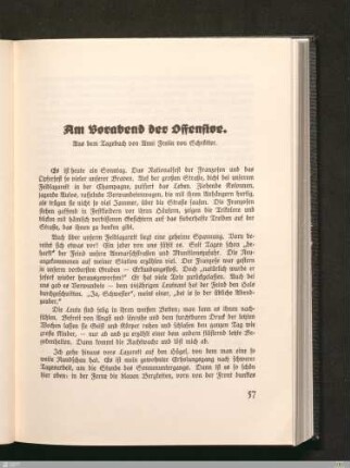 Am Vorabend der Offensive