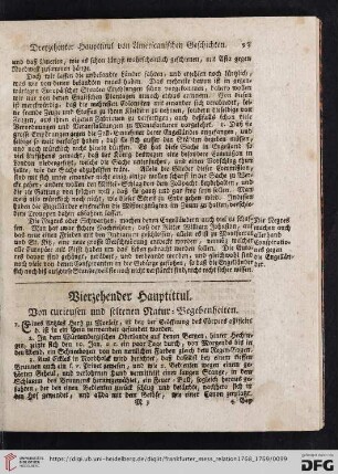 Vierzehender Hauptittul. Von curieusen und seltenen Natur-Begebenheiten