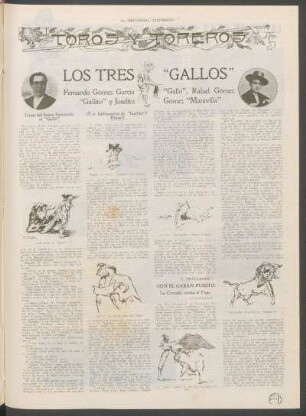 Toros y toreros : Los tres "Gallos"