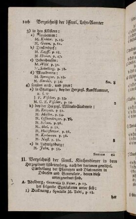 106-113, II. Verzeichniß der saemtl. Kirchendiener ...