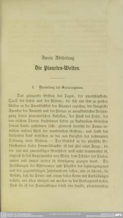 Zweite Abtheilung. Die Planeten-Welten