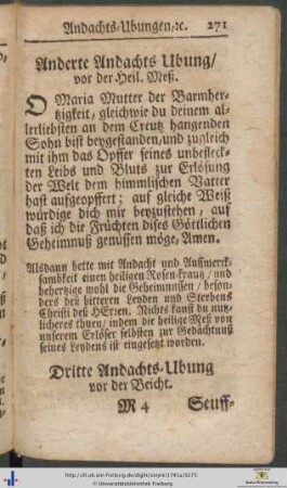 Dritte Andachts-Ubung