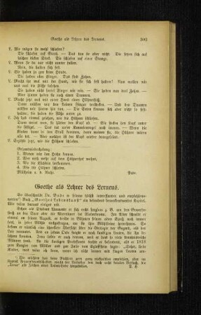 Goethe als Lehrer des Lernens