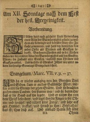 Am XII. Sonntage nach dem Fest der heil. Dreyeinigkeit.