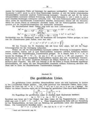 Abschnitt XI. - Die geodätischen Linien.