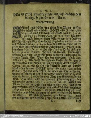 Leichenpredigt : Vorbereitung. Leichen-Text. Eingang. Abhandelung. Zueignung