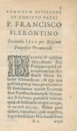 Admodum Reverendo in Christo Patri P. Francisco Flerontino