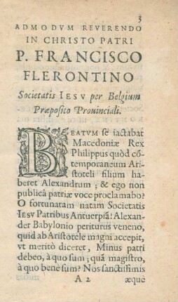 Admodum Reverendo in Christo Patri P. Francisco Flerontino