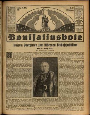 Erste Ausgabe vom Sonntag, den 20. März 1932.