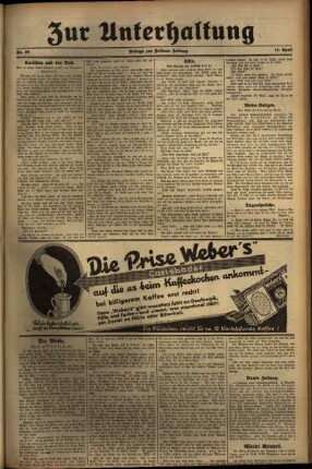 Zweite Ausgabe vom Samstag, den 16. April 1932.