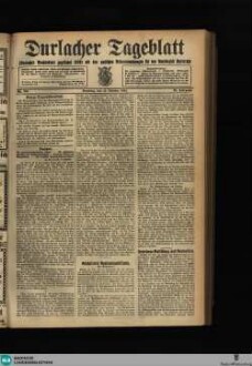 Durlacher Tagblatt : Heimatblatt für die Stadt und den früheren Amtsbezirk Durlach; Pfinztäler Bote für Grötzingen, Berghausen, Söllingen, Wöschbach u. Kleinsteinbach