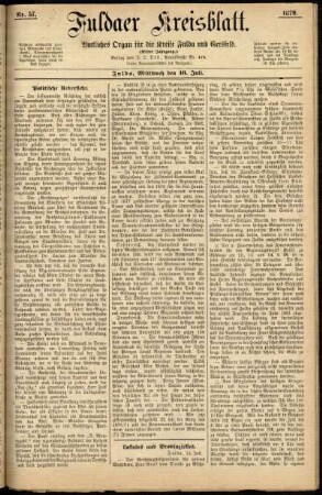 Ausgabe vom Mittwoch, den 16. Juli 1879.