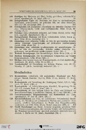 Metallarbeiten (Nr. 515-555)