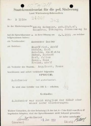 Hofmeier, Edith