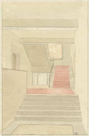 Entwurf zum Treppenhaus des Heeresarchivs Stuttgart