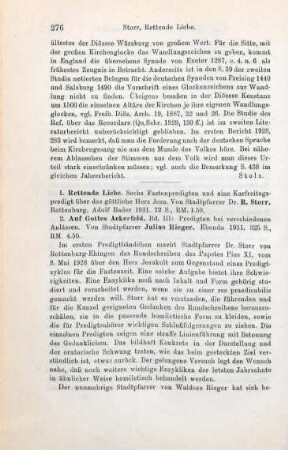 276-277 [Rezension] Storr, Rupert, Rettende Liebe